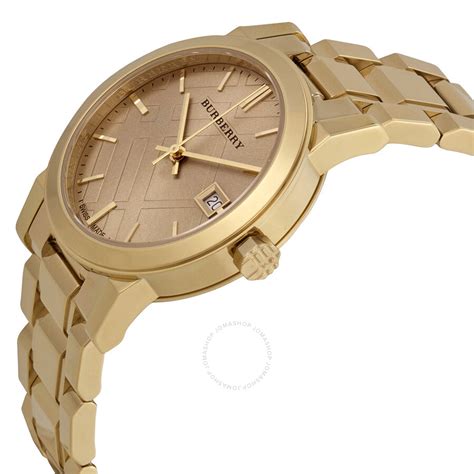 burberry womens light gold watch with light champagne dial|Burberry gold watch women's.